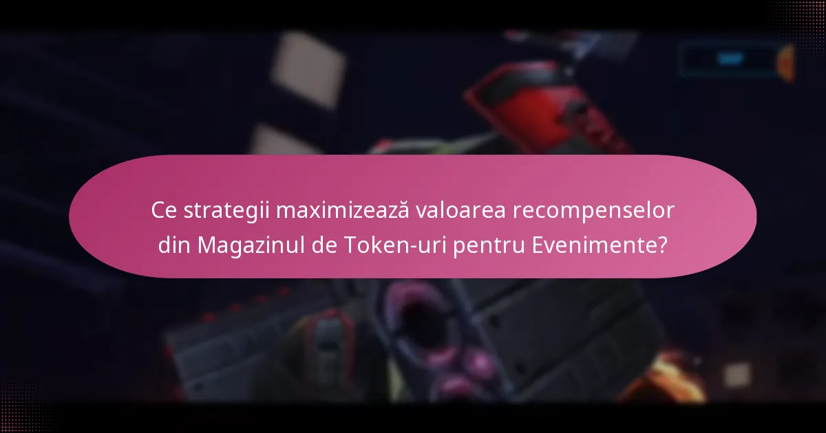 Ce strategii maximizează valoarea recompenselor din Magazinul de Token-uri pentru Evenimente?